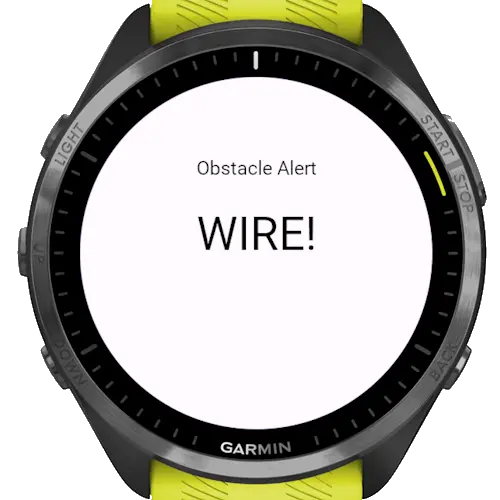 Wire Alert datafield on Garmin watch